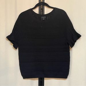 Ann Taylor Factory Knit Pointe Ruffle sleeve short sleeve top. Sz L